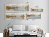 Sevier Lake Utah Panoramic Framed Canvas Print, Lake House Decor, Wall Art, Travel Poster, Tranquil Landscape, Modern Art