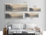 Sheridan Lake South Dakota Panoramic Framed Canvas Print, Lake House Decor, Wall Art, Travel Poster, Serene Landscape, Modern Art