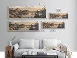 Sylvan Lake South Dakota Panoramic Wall Art, Framed Canvas Print, Lake House Decor, Travel Poster, Scenic Lake Scene, Living Room Decor