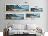 Tamiahua Panoramic Wall Art, Framed Canvas Print, Lake House Decor, Travel Poster, Beautiful Lake Painting, Bedroom Decor