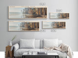 Toledo Bend Panoramic Wall Art, Framed Canvas Print, Lake House Decor, Travel Poster, Serene Landscape, Living Room Art