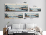 Tustumena Lake Panoramic Wall Art, Framed Canvas Print, Lake House Decor, Travel Poster, Scenic Lake Scene, Living Room Art