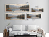 Twin Lakes Panoramic Wall Art, Framed Canvas Print, Lake House Decor, Travel Poster, Scenic Lake Scene, Living Room Art