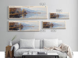 Utah Lake Panoramic Wall Art, Framed Canvas Print, Lake House Decor, Travel Poster, Serene Landscape, Living Room Decor