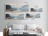 Wallowa Lake Oregon Panoramic Wall Art, Framed Canvas Print, Lake House Decor, Travel Poster, Serene Landscape, Home Art