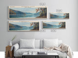 Warden Lake West Virginia Panoramic Wall Art, Framed Canvas Print, Lake House Decor, Travel Poster, Scenic Lake Scene, Living Room Art