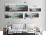 Webb Lake Maine Panoramic Wall Art, Framed Canvas Print, Lake House Decor, Travel Poster, Beautiful Lake Scene, Bedroom Decor