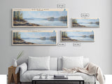 Weiss Lake Alabama Panoramic Wall Art, Framed Canvas Print, Lake House Decor, Travel Poster, Scenic Lake Scene, Bedroom Art