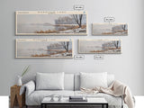 Wharton Lake Panoramic Wall Art, Framed Canvas Print, Lake House Decor, Travel Poster, Beautiful Lake Scene, Living Room Art