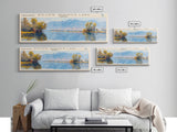 Willow Springs Lake Arizona Panoramic Wall Art, Framed Canvas Print, Lake House Decor, Travel Poster, Beautiful Lake Scene, Living Room Art