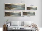 Yatesville Lake Kentucky Panoramic Wall Art, Framed Canvas Print, Lake House Decor, Travel Poster, Scenic Lake Scene, Bedroom Decor