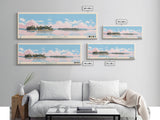 Bay Springs Lake Mississippi Framed Canvas Print, Panoramic Wall Art, Midcentury Modern, Pop Art, Travel Poster, Scenic Living Room Decor, Bedroom Art