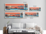 Fish Lake Utah Framed Canvas Print, Panoramic Art, Midcentury Modern, Pop Art, Living Room Wall Art, Travel Poster, Nature Painting, Home Decor