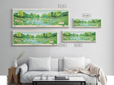 Green Pond New Jersey Framed Canvas Print, Panoramic Wall Art, Midcentury Modern, Pop Art, Living Room Decor, Travel Poster, Nature Art, Home Decor