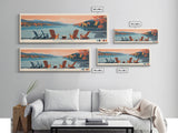 Herrington Lake Kentucky Framed Canvas Print, Panoramic Wall Art, Midcentury Modern, Pop Art, Living Room Wall Art, Travel Poster, Lake View, Nature Art