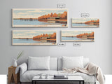 Lake Blackshear Georgia Framed Canvas Print, Panoramic Wall Art, Midcentury Modern, Pop Art, Bedroom Decor, Travel Poster, Living Room Art