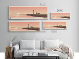 Lake Hefner Oklahoma Framed Canvas Print, Panoramic Wall Art, Midcentury Modern, Pop Art, Bedroom Art, Travel Poster, Living Room Decor