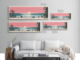 Lake Marion South Carolina Framed Canvas Print, Panoramic Wall Art, Midcentury Modern, Pop Art, Living Room Decor, Travel Poster