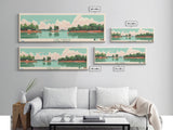 Lake Marion South Carolina Framed Canvas Print, Panoramic Wall Art, Midcentury Modern, Pop Art, Bedroom Art, Travel Poster, Lake House Decor