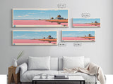 Lake Minatare Nebraska Framed Canvas Print, Panoramic Wall Art, Midcentury Modern, Pop Art, Living Room Decor, Travel Poster