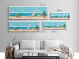 Lake Ontario New York Framed Canvas Print, Panoramic Wall Art, Midcentury Modern, Pop Art, Bedroom Art, Travel Poster, Lake House Decor