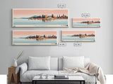 Lake Rossignol Nova Scotia Framed Canvas Print, Panoramic Wall Art, Midcentury Modern, Pop Art, Living Room Decor, Travel Poster, Lake House Art