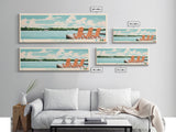 Lake Washington, Mississippi Panoramic Wall Art Framed Canvas Print, Midcentury Modern, Pop Art, Home Decor, Travel Poster, Bedroom Art