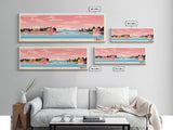 Lewis Smith Lake, Alabama Panoramic Wall Art Framed Canvas Print, Midcentury Modern, Pop Art, Home Decor, Travel Poster, Living Room Art