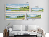 Malvern Lake, Kansas Panoramic Wall Art Framed Canvas Print, Midcentury Modern, Pop Art, Home Decor, Travel Poster, Living Room Art