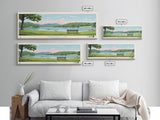 Mashapaug Lake, Connecticut Panoramic Wall Art Framed Canvas Print, Midcentury Modern, Pop Art, Home Decor, Travel Poster, Living Room Art