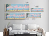 Oneida Lake, New York Framed Canvas Print, Panoramic Wall Art, Midcentury Modern, Pop Art, Home Decor, Travel Poster, Bedroom Art