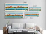 Owasco Lake, New York Framed Canvas Print, Panoramic Wall Art, Midcentury Modern, Pop Art, Home Decor, Travel Poster, Living Room Art