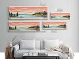 Panguitch Lake, Utah Framed Canvas Print, Panoramic Wall Art, Midcentury Modern, Pop Art, Home Decor, Travel Poster, Bedroom Art