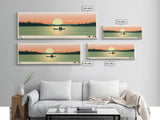 Peter Pond Lake, Saskatchewan Framed Canvas Print, Panoramic Wall Art, Midcentury Modern, Pop Art, Home Decor, Travel Poster, Living Room Art