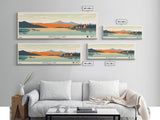 Rangeley Lake, Maine Framed Canvas Print, Bedroom Art, Midcentury Modern, Pop Art, Panoramic Travel Poster, Wall Decor