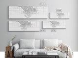 Panoramic Modesto City Map, California Art, Map Print, Minimalist Wall Art, Canvas Art, Housewarming Gift, Street Map Art, Closing Gift