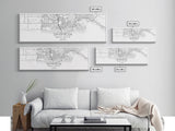 Panoramic Santa Rosa City Map, California Art, Map Print, Minimalist Wall Art, Canvas Art, Housewarming Gift, Street Map Art, Closing Gift