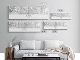 Panoramic St Paul City Map, Minnesota Art, Map Print, Minimalist Wall Art, Canvas Art, Housewarming Gift, Street Map Art, Closing Gift