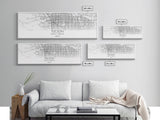 Panoramic Tucson City Map, Arizona Art, Map Print, Minimalist Wall Art, Canvas Art, Housewarming Gift, Street Map Art, Closing Gift