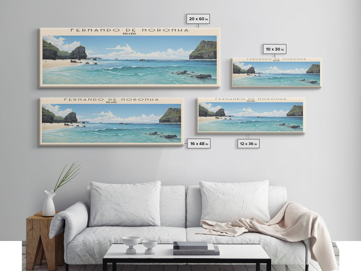 Fernando de Noronha COUNTRY | Framed Travel Poster Canvas Print | Trendy Wall Art | Watercolor Painting | Living Room Art | Unique Art