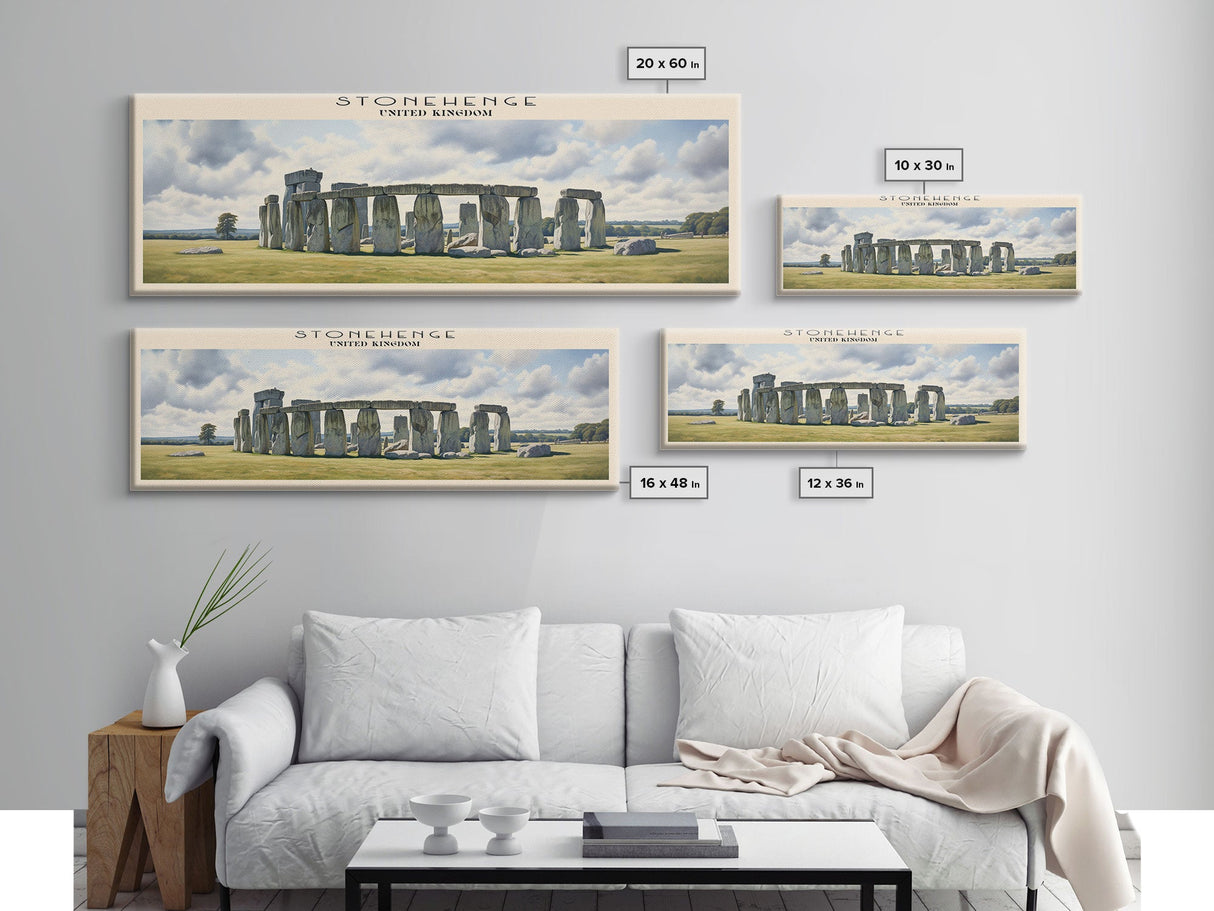 Stonehenge COUNTRY Travel Poster Print, Framed Canvas Print, COUNTRY Travel Art, Wood Framed Art, Wall Hanging, Home Decor