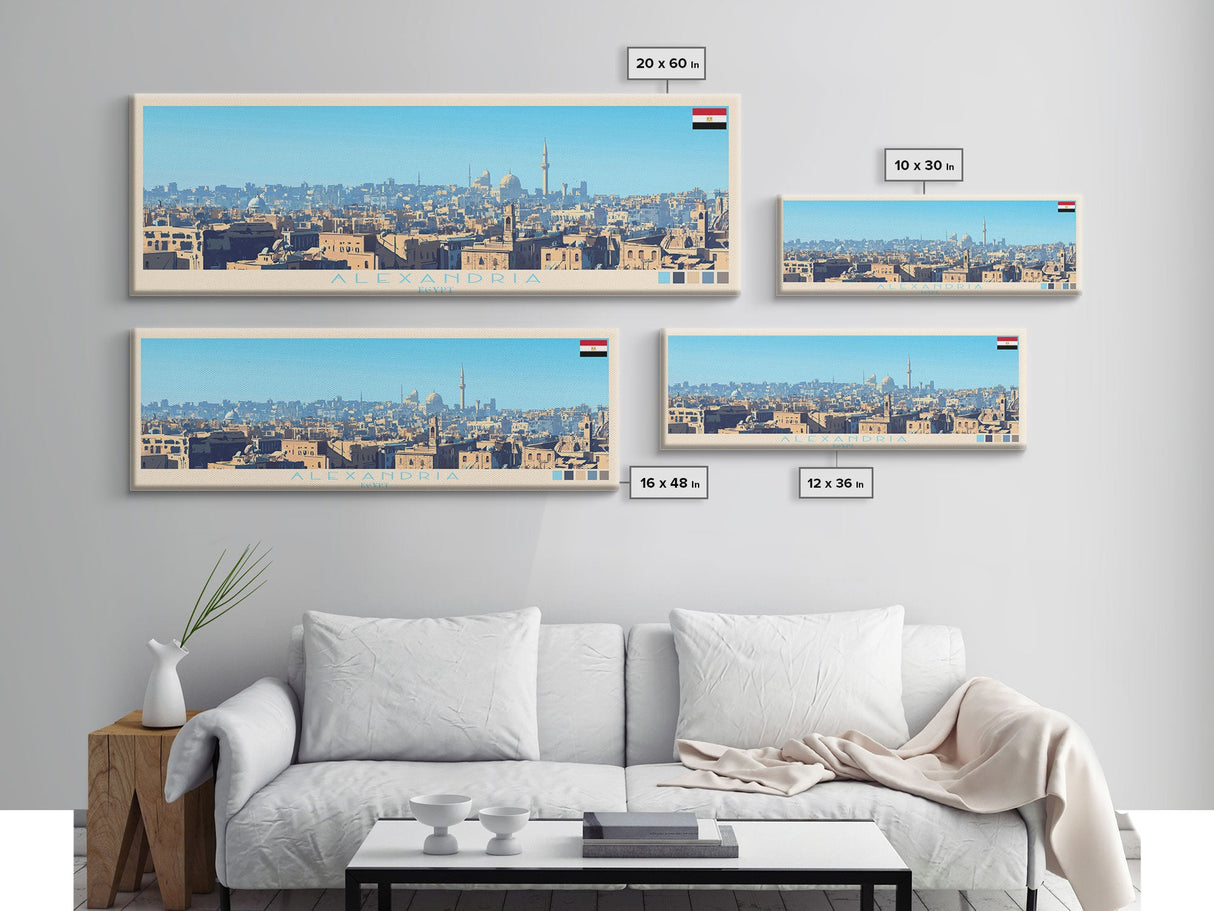 Algiers, Algeria Panoramic Travel Poster Canvas Print, Algiers, Algeria Painting, Algeria Art, Algiers Travel Art, Guest Room Painting