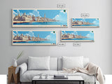 Panoramic Travel Poster al-Mansura, Egypt Canvas Print, al-Mansura, Egypt Painting, Egypt Art, al-Mansura Travel Art, Guest Room Painting