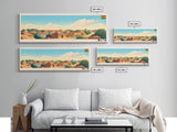 Panoramic Travel Poster Ashaiman, Ghana Canvas Print, Ashaiman, Ghana Painting, Ghana Art, Ashaiman Travel Art, Guest Room Painting