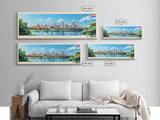 Asuncion, Paraguay Panoramic Travel Poster Canvas Print, Asuncion, Paraguay Painting, Paraguay Art, Asuncion Travel Art, Living Room Painting