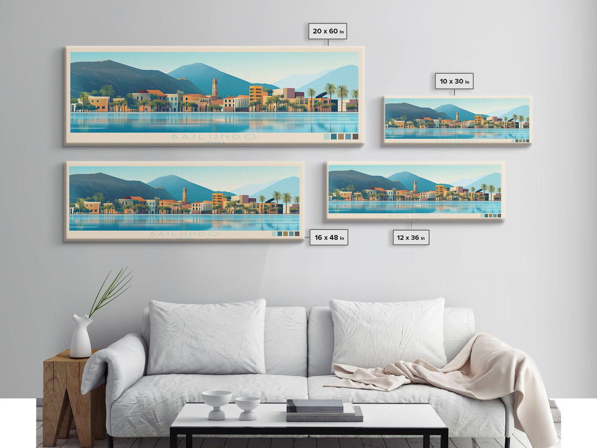 Bailundo, Angola Panoramic Travel Poster Canvas Print, Bailundo, Angola Painting, Angola Art, Bailundo Panoramic Travel Art, Travel Painting