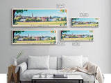 Ballymena, Ireland Travel Poster Panoramic Canvas Print, Ballymena, Ireland Painting, Ireland Art, Ballymena Travel Art, Guest Room Painting