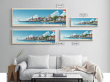 Batam, Indonesia Panoramic Travel Poster Canvas Print, Batam, Indonesia Painting, Indonesia Art, Batam Travel Art, Guest Room Painting