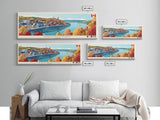 Panoramic Travel Poster Chicoutimi, Canada Canvas Print, Chicoutimi, Canada Painting, Canada Art, Chicoutimi Travel Art, Guest Room Painting