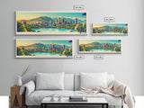 Panoramic Travel Poster Christchurch, New Zealand Canvas Print, Christchurch, New Zealand Painting, New Zealand Art, Christchurch Travel Art, Guest Room Painting